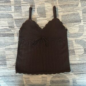 Aritzia Wilfred Soloist Knit Dark Brown Tank in Small